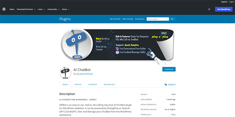 ChatBot for WordPress